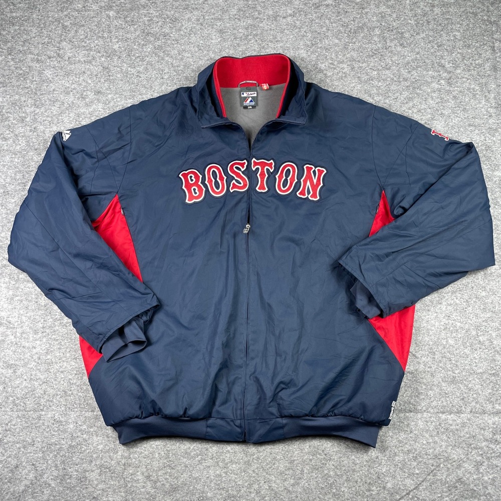 Boston Red Sox Jacket Mens 3XL Navy Blue Majestic Therma Base Full Zip MLB Zip